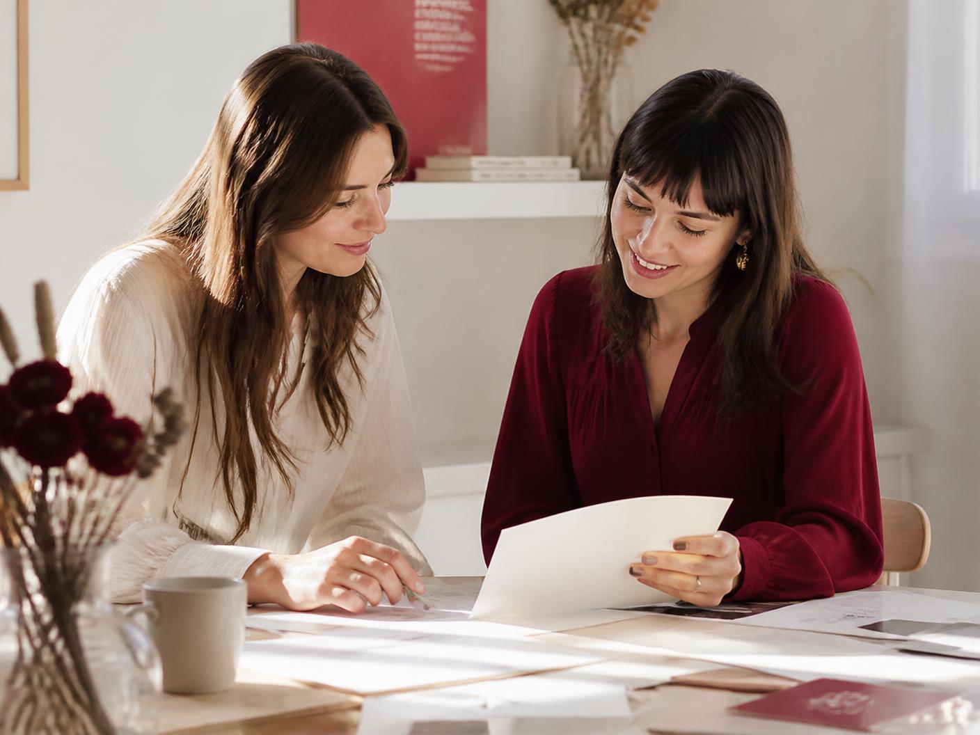 Two founders reviewing formation documents